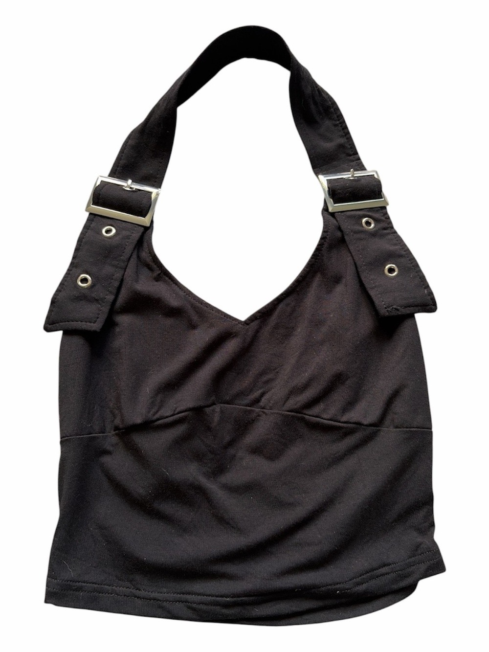 Women's Halter Crop Top with Buckle Straps